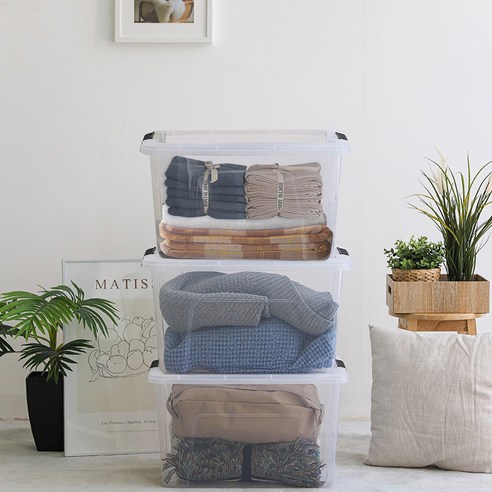 옷장 정리, 이제 속 시원하게! 아이리스 투명 리빙박스 사용 후기 장난감박스